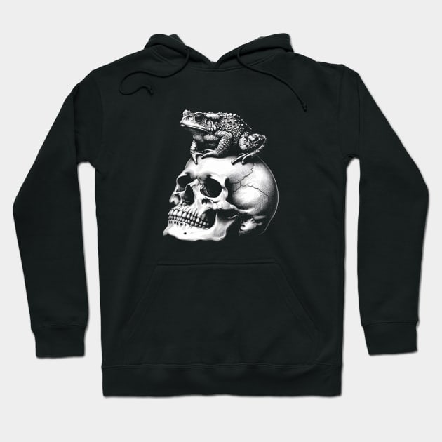 Skull With A Toad Hoodie by OddlyNoir
